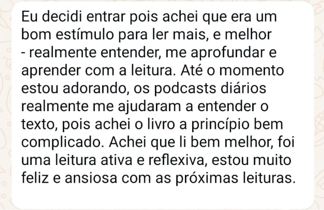 Depoimento 4 de participante do Clube do Livro