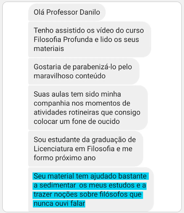 Depoimento de aluno