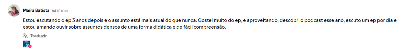Depoimento de ouvinte 4